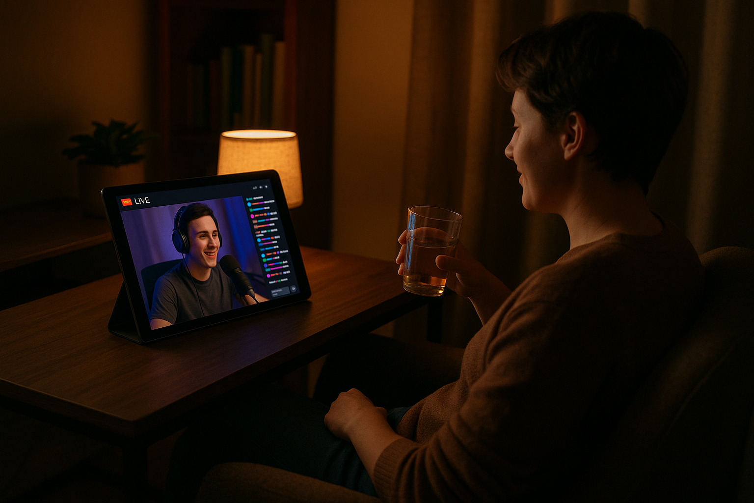 Person watching a stream